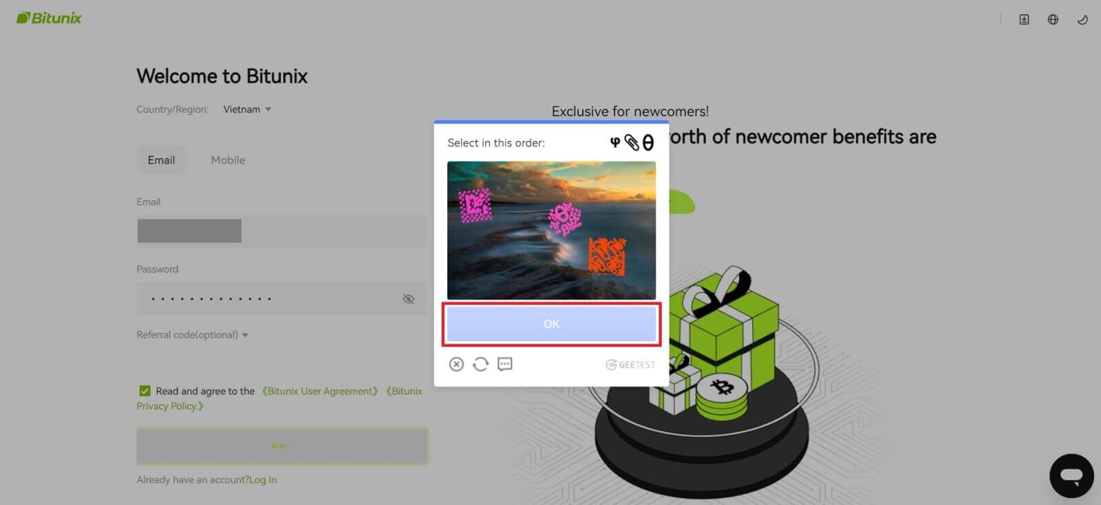 ثبتنام بیتیونیکس