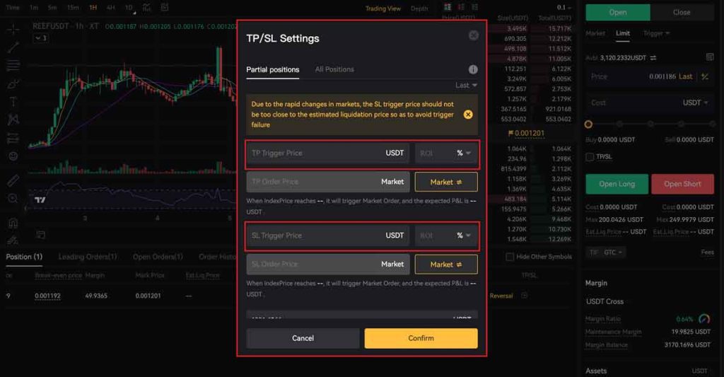 (TP/SL) بیت یونیکس Bitunix